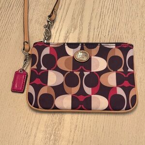 Coach Purple and Pink Patterned Wristlet